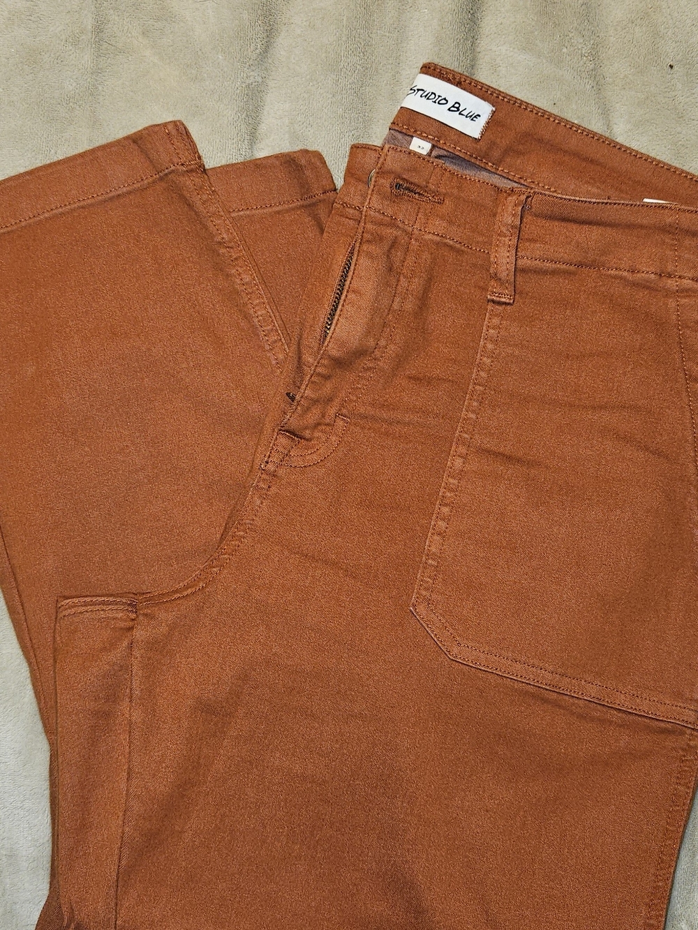 Studio Blue Womens Burnt Orange Chinos